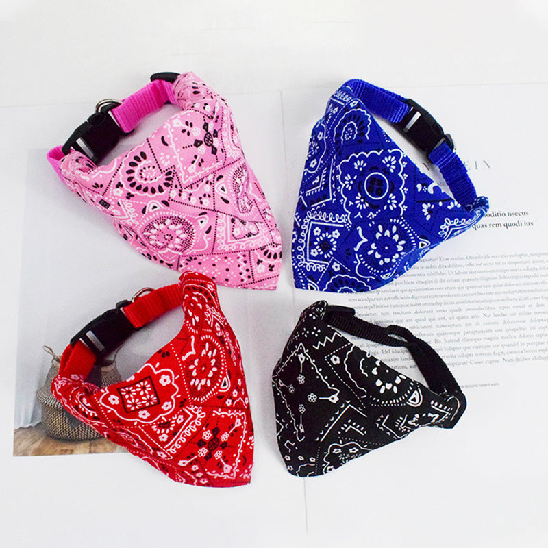 Pet'S Saliva Towel Polyester Printed Small Dogcat Retractable Collar Triangular Binder