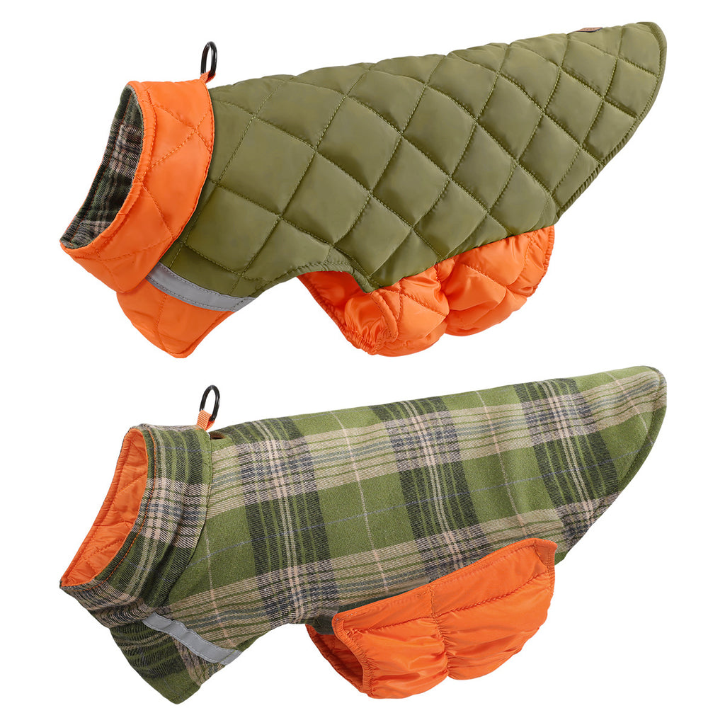 Reflective Plaid Double-Sided Dog Vest