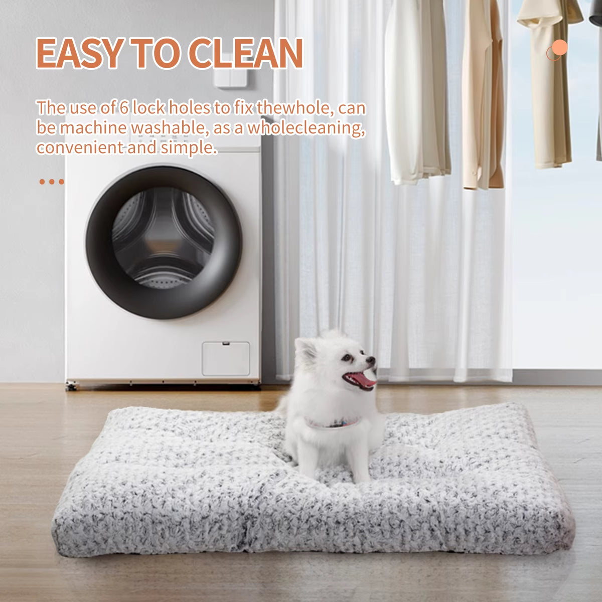 Washable Dog Bed, Luxurious Plush Dog Bed, Comfortable Dog Bed Mat, Anti-Slip Pet Sleeping Mat, Large, Giant, Medium, Small
