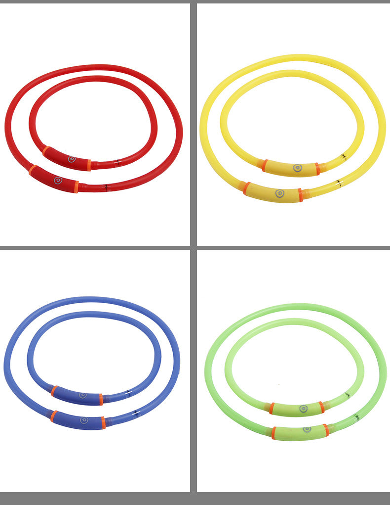 Round Tube Waterproof Led Luminous Pet Dog Collar
