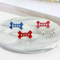 Rhinestone Dog Bone Barrettes