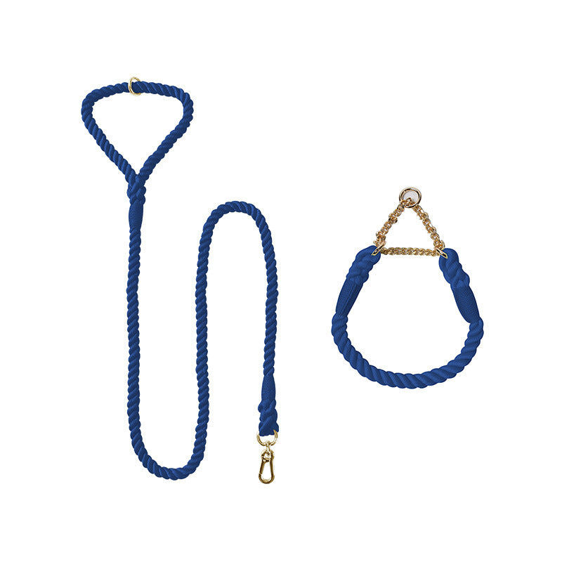 Woven Cotton Pet Dog Leash Collar Set