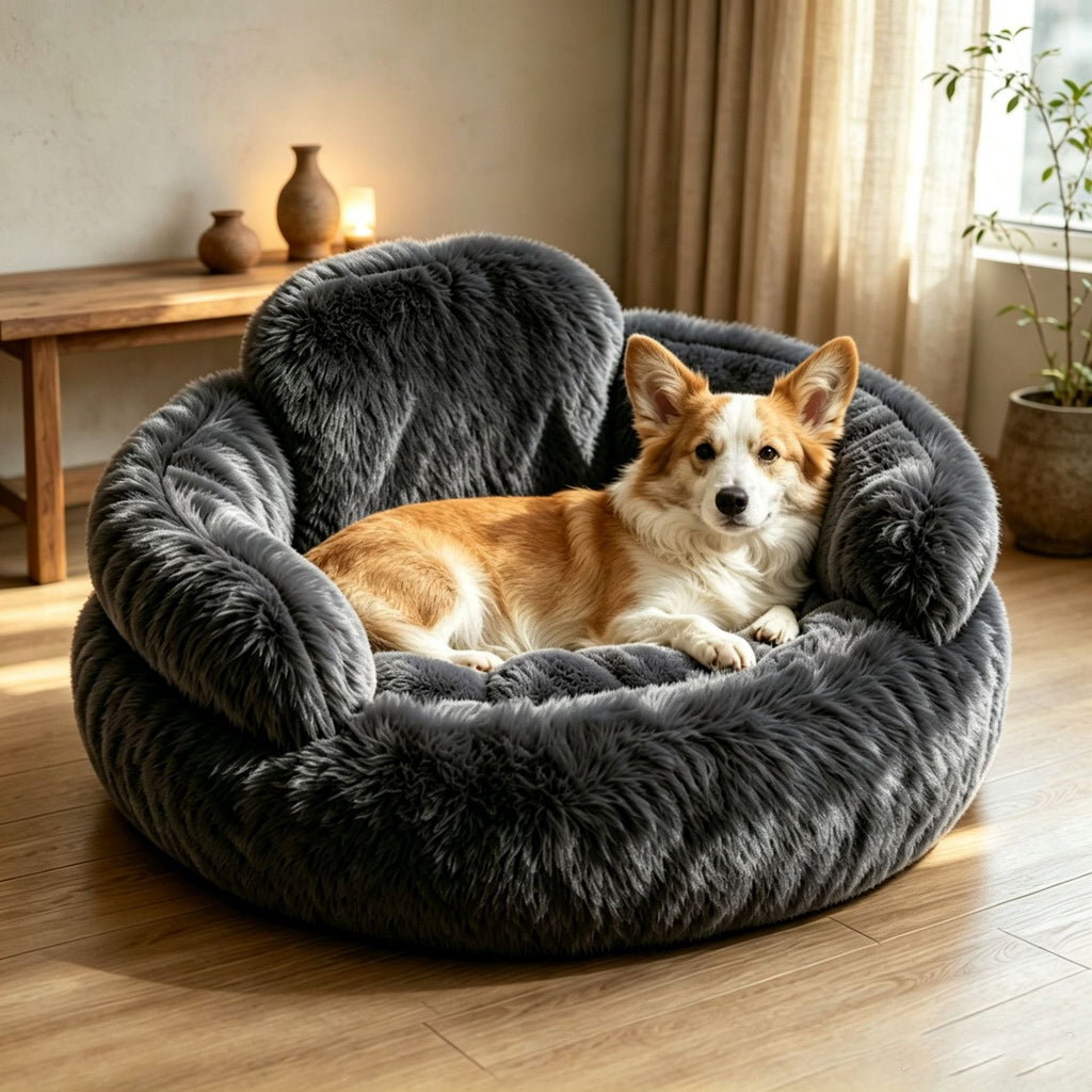 Plush Round Pet Bed And Winter Mat