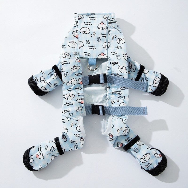 Waterproof Full-Body Pet Pants With Bib