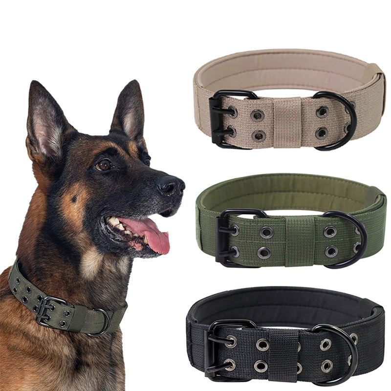 Onetigris Military Adjustable Dog Collar With Metal D Ring & Buckle