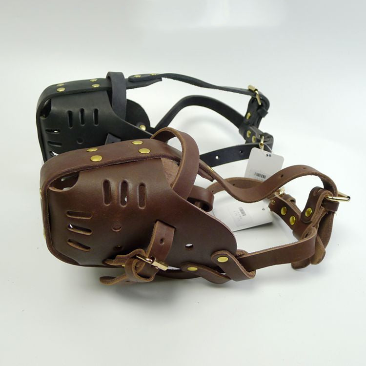 Real Cowhide Basket Dog Muzzle