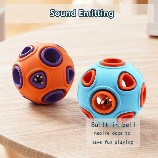 Rubber Dog Balls With Bell Sound, 2-Pack