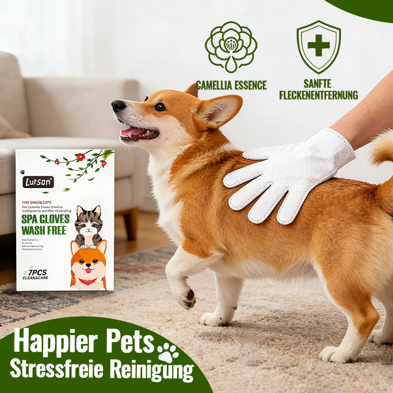 Pet Camellia Flower Antibacterial Dust-Removing Non-Washable Spa Gloves