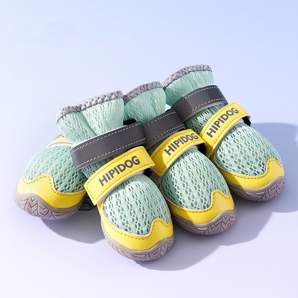 4Pcs Reflective Anti-Slip Breathable Dog Boots