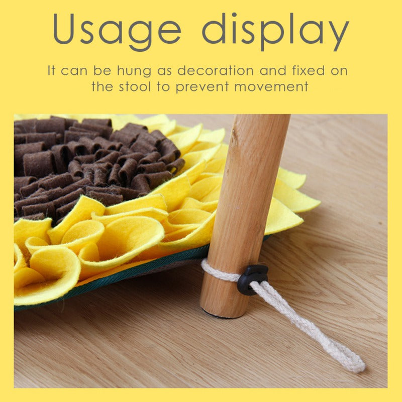 Non Slip Dog Sniffing Snuffle Mat Washable Sunflower Slow Feeding Food Pet Nosework Training Treat