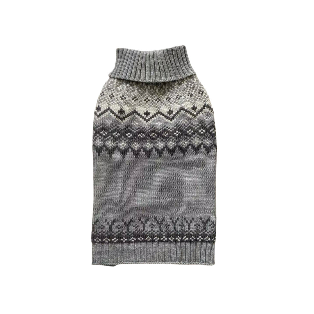 Gray Fair Isle Little Dog Sweater