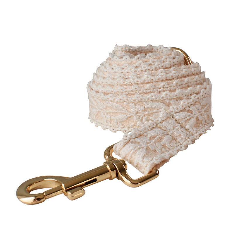 Leaf Lace Dog Collar With Bow
