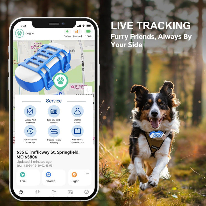 Pet Positioning Tracker Waterproof Real-Time Positioning