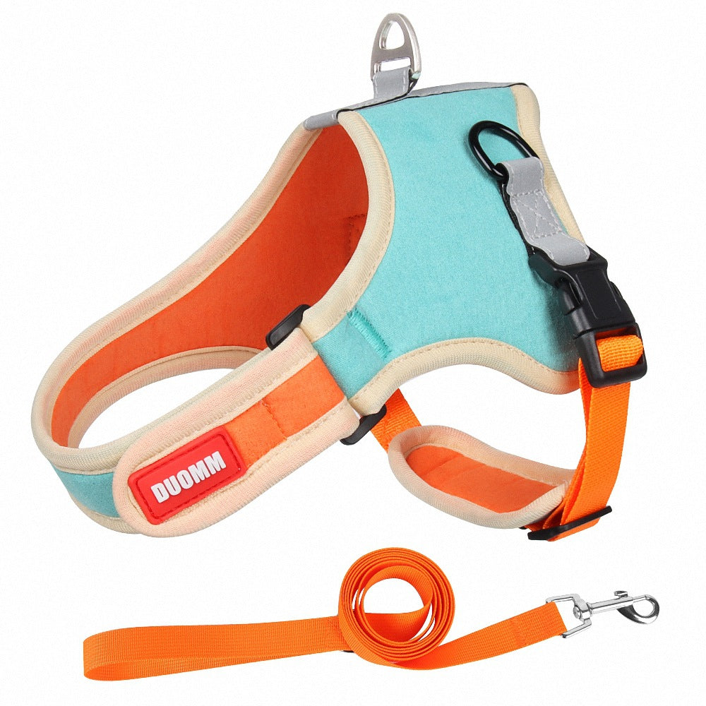 Saddle-Type Reflective Suede Leash Pet Harness