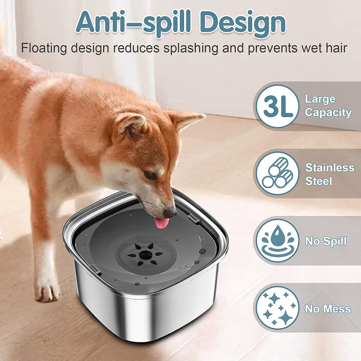 Large Floating Stainless Steel Pet Water Bowl