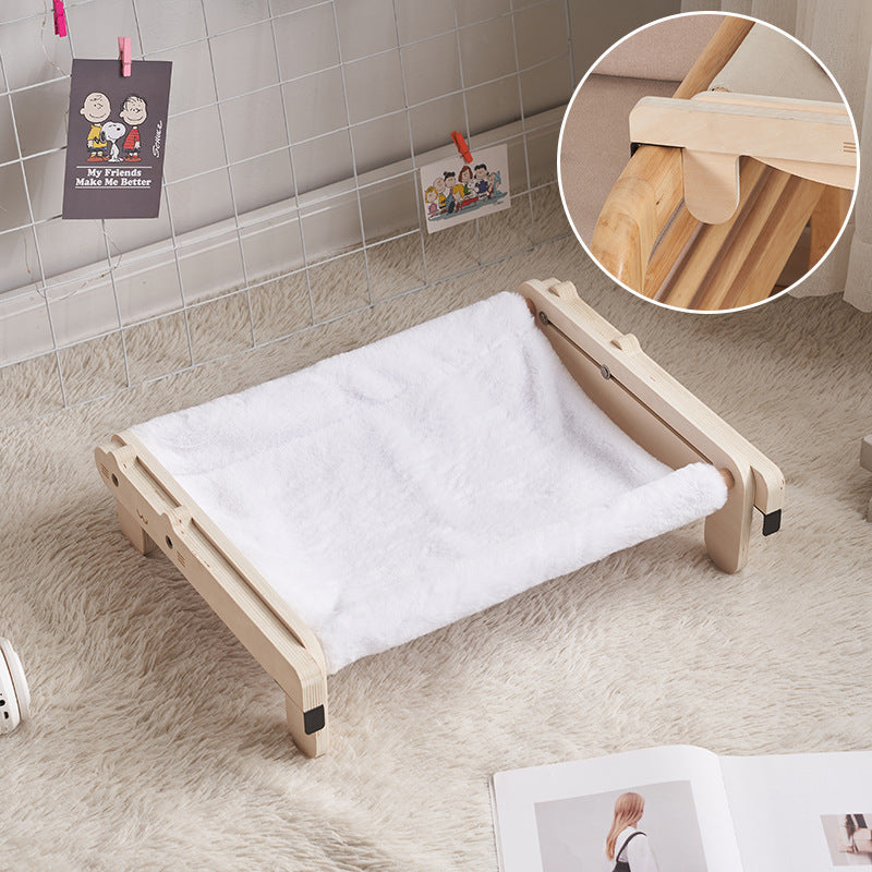 Solid Wood Pet Bed Dog Bed Four Seasons Universal Floor Wooden Removable And Washable