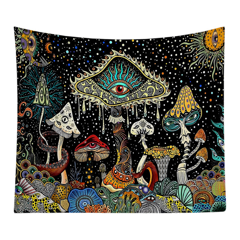 Polyester Skull Mushroom Tapestry Blanket