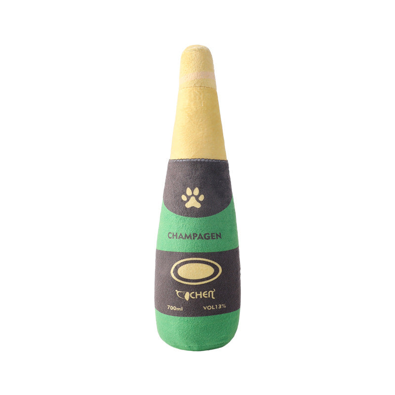 Dog Toy Champagne Bottle Bite-Resistant Plush Toy