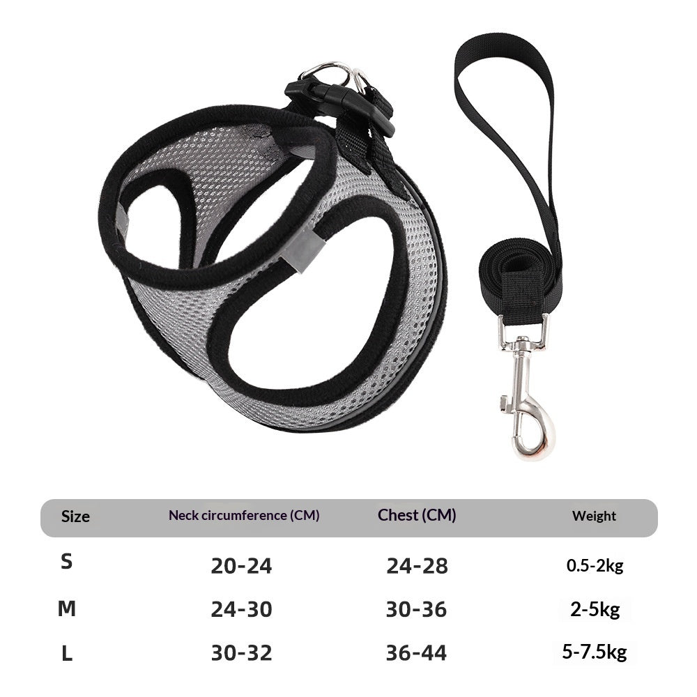 Vest-Style Mesh Harness and Leash Set