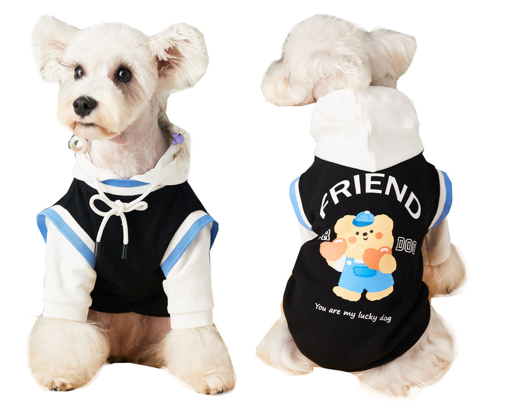 Fashion Stitching Contrast Color Fake Two-Piece Pet Sweater