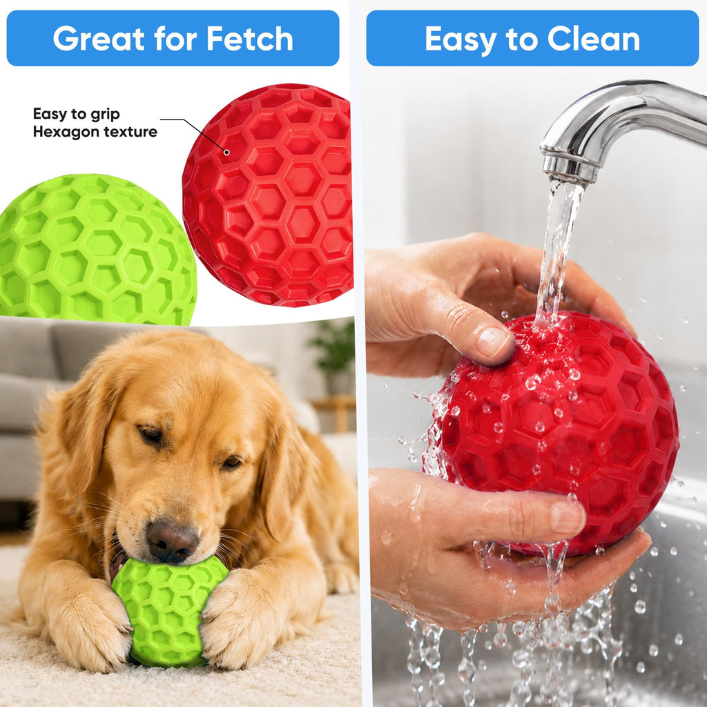 Squeaky Rubber Dog Balls 2-Pack