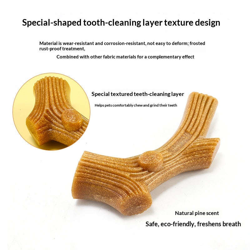Wood-Plastic Antler Chew Stickdurable Pet Toy For Small Medium And Large Dogs