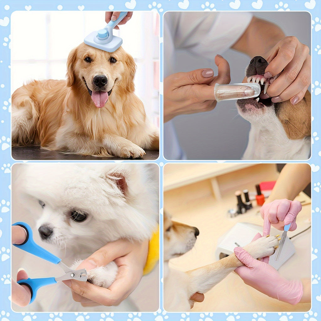 Pet Nail Clipper Brush And Toothbrush Set