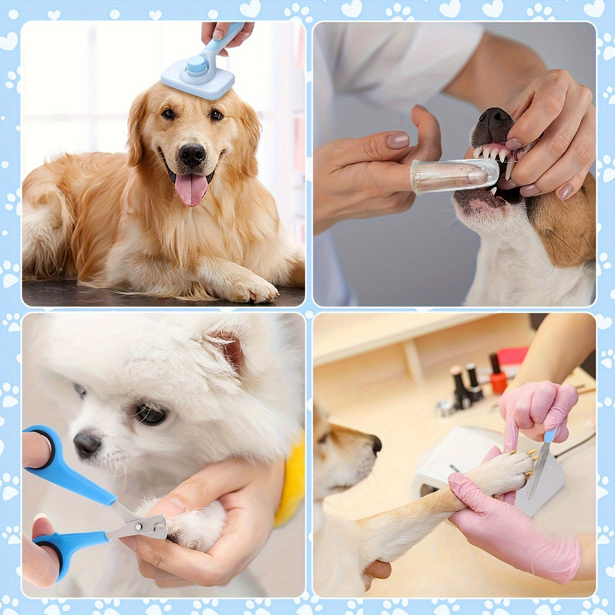 Pet Nail Clipper Brush And Toothbrush Set