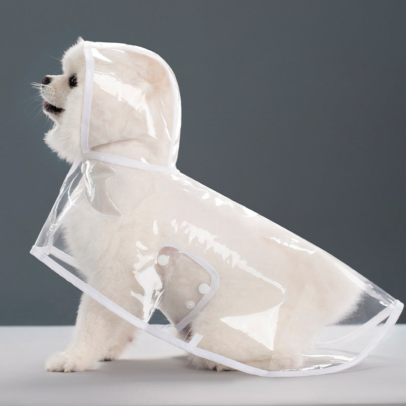 Transparent Plastic Dog Raincoat