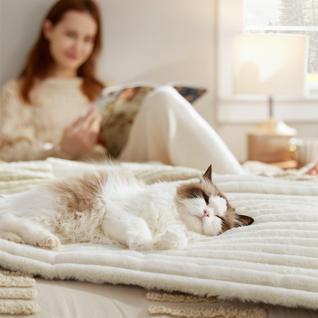 Self-Warming Pet Mat Cozy Warm Soft Thick Corduroy Fleece
