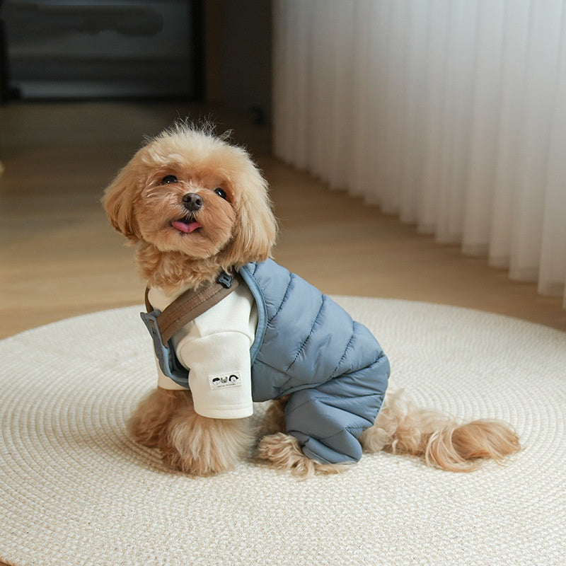 Pet Puppy Padded Jumpsuit With Straps