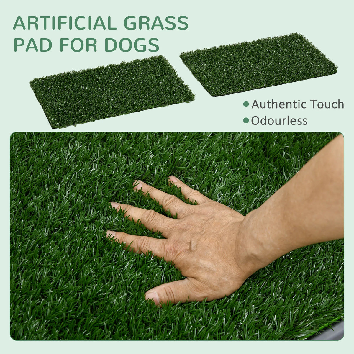 Artificial Grass Pee Pad For Dogs Potty Training, 26" X 16", 2 Packs, Green