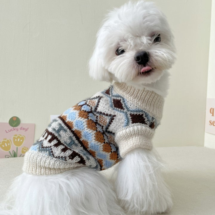 Brown Faux Mink Cashmere Dog Sweater