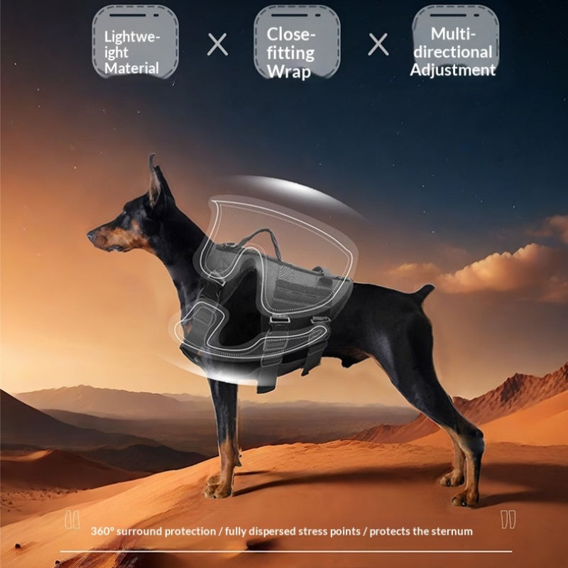 Dog Tactical Chest Harness With Multi-Function Leash