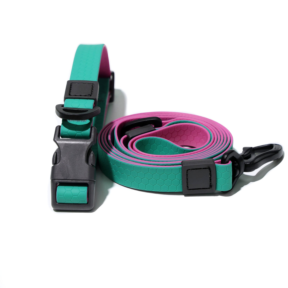 Honeycomb Embossed Dual-Color Pet Leash Set Is Stylish And Fashionable. The Embossed Surface Enhances The Leash'S Grip, Preventing Slippage