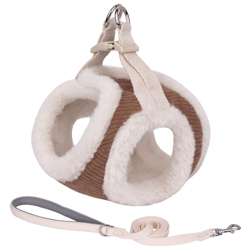 Plush Pet Harness Vest-Style Adjustable Medium And Small