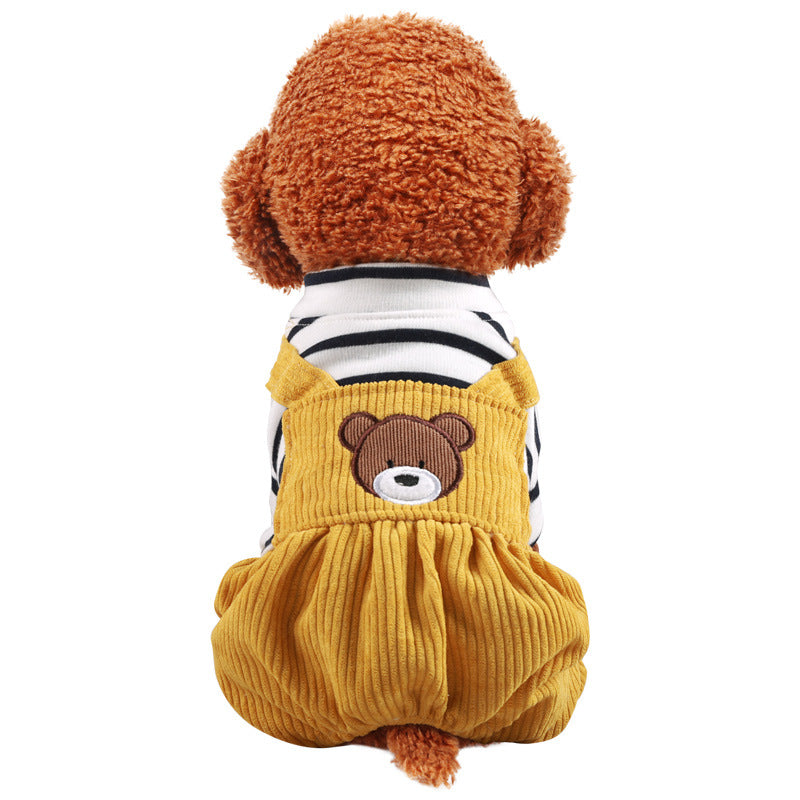 Fleece-Lined Teddy Bear Dog Overalls