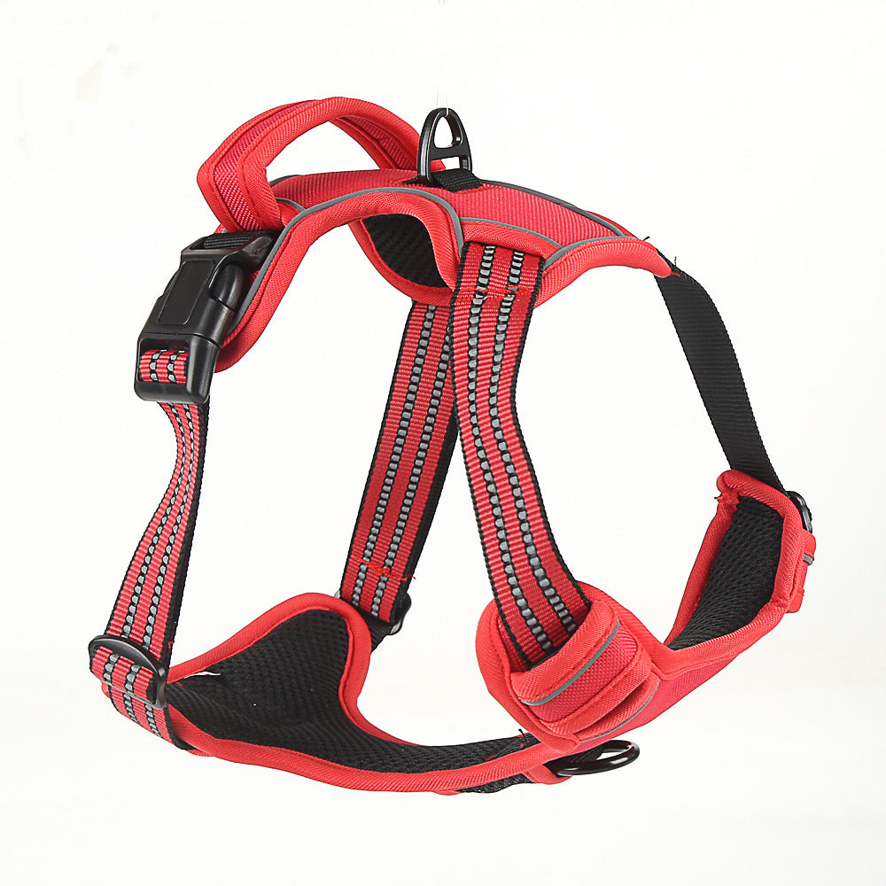 Universal Reflective Vest-Style Dog Leash Chest Back