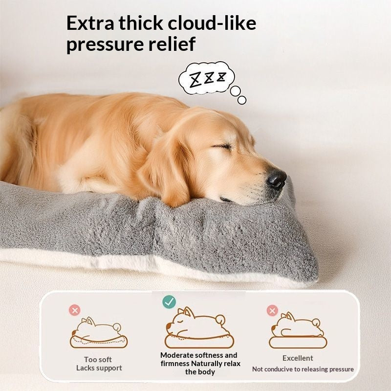 Winter Fleece-Lined Thickened Comfortable And Soft Large Dog Bed Mat For Kennels
