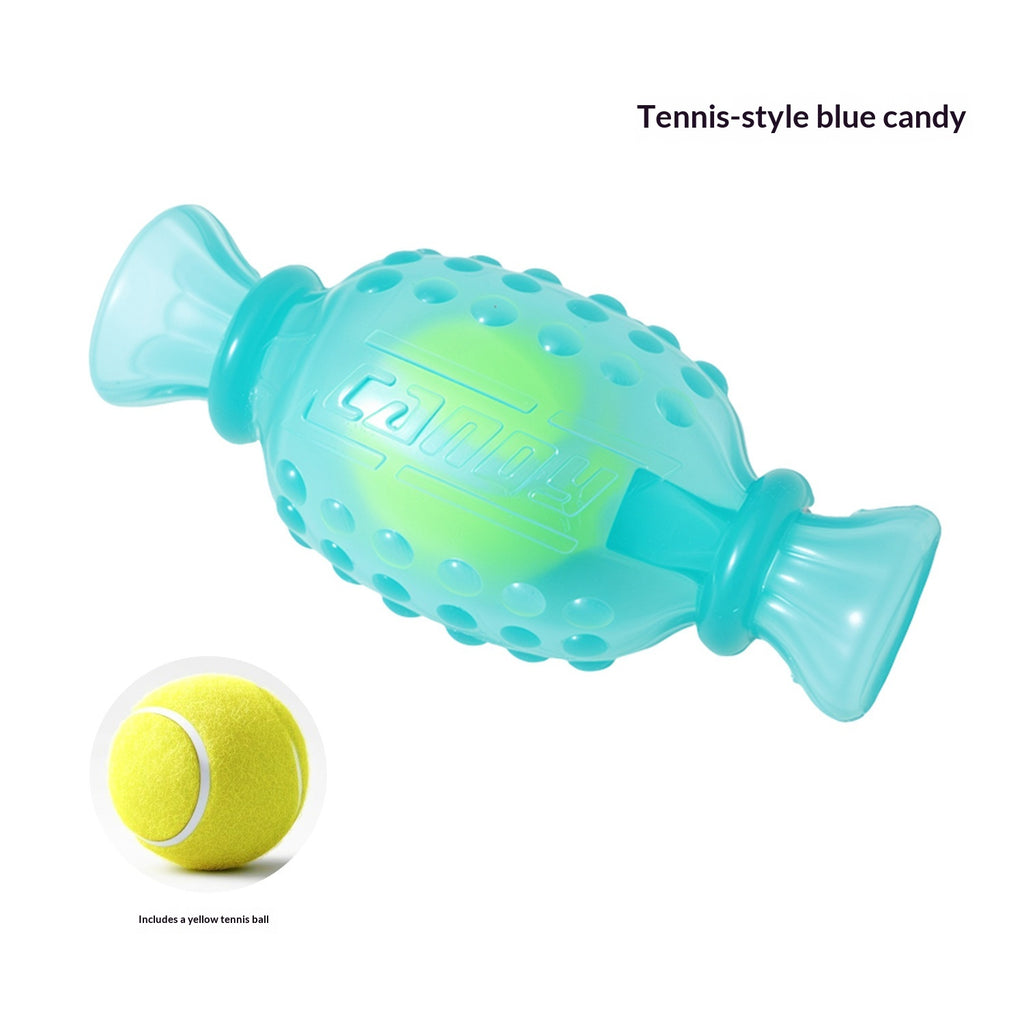 Glowing Candy Tennis Ball Dog Toy