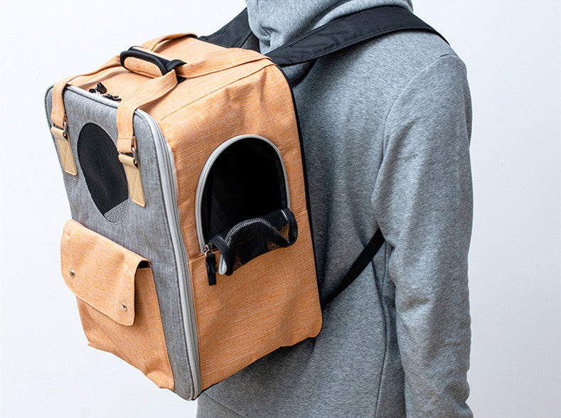 Outdoor Portable Summer Breathable Large-Capacity Canvas Backpack Space Capsule