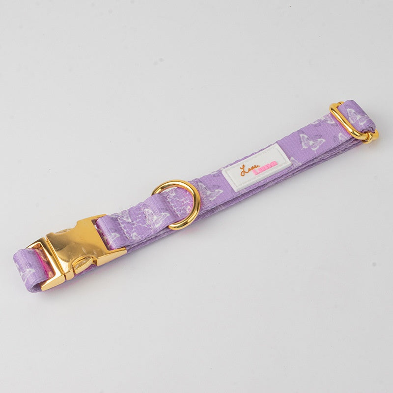 Extra-Large Butterfly Dog Collar Leash Set