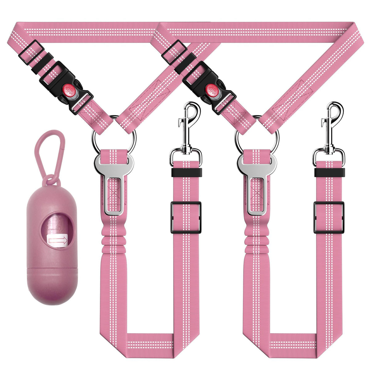 3Pcs Retractable Dog Car Seat Belt Adjustable Reflective Dog Security Harness For Car Headrest