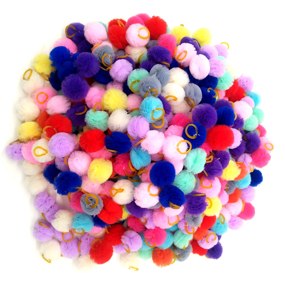 Cute Pet Mesh Ball Rubber Band Head Flower