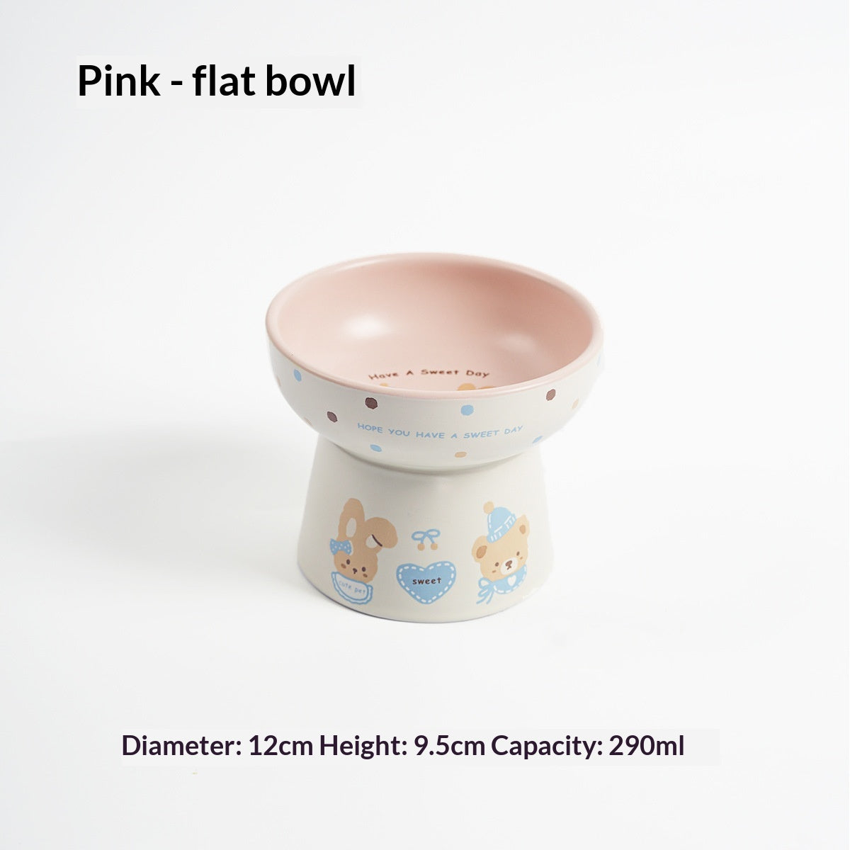 Large-Diameter Ceramic Pet Bowl With Sloped Rim