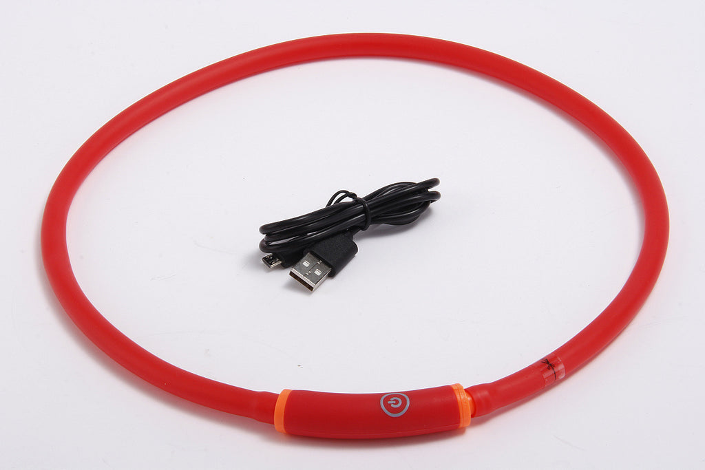 Round Tube Waterproof Led Luminous Pet Dog Collar