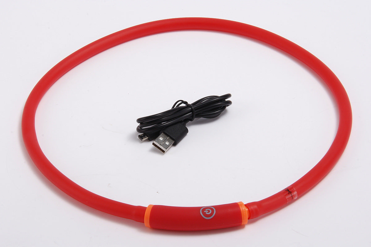 Round Tube Waterproof Led Luminous Pet Dog Collar