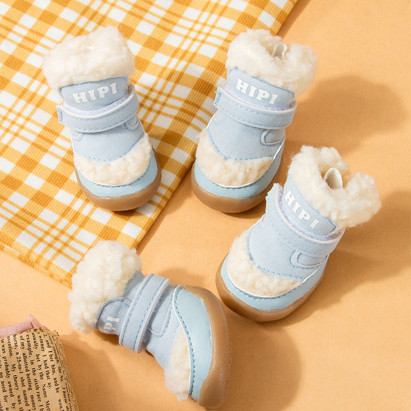 Autumn Winter Thickened Cotton Dog Shoes
