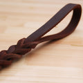 Short Dog Leash Braided Real Leather One Step Traction Belt Explosion-Proof Pet Walking Training Leads For Medium Large Big Dogs