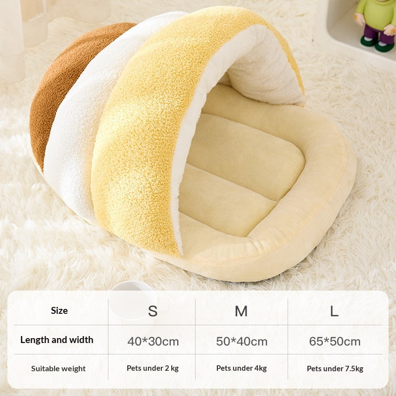 Warm Semi-Enclosed Slipper Pet Bed
